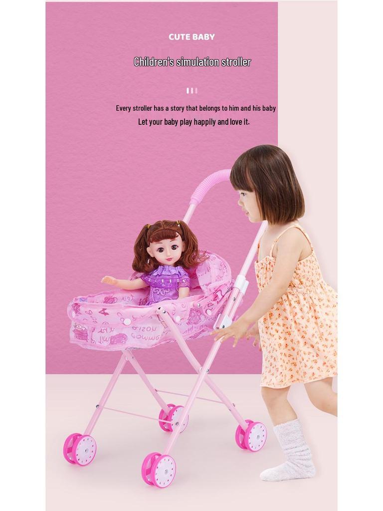 Set Passeggino per Bambole e Giocattoli Transfrontaliero per Bambine - Regalo di Compleanno Perfetto