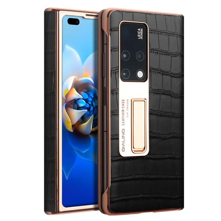 

Чехол из натуральной коровьей кожи для Huawei Mate X2 с защитой от падения и подставкой для телефона с пленкой из закаленного стекла