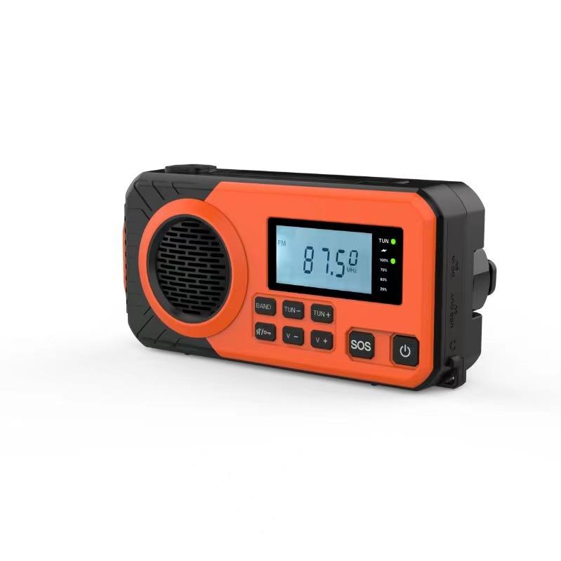 Outdoor Emergency Solar Crank Radio & Multi-Function Flashlight Power Bank