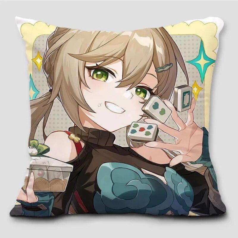 Anime Honkai Impact Pillow Cover Cosplay Cute Comic Print Cushion Cover Sofa Bedroom Home Decoration Pillow Cover