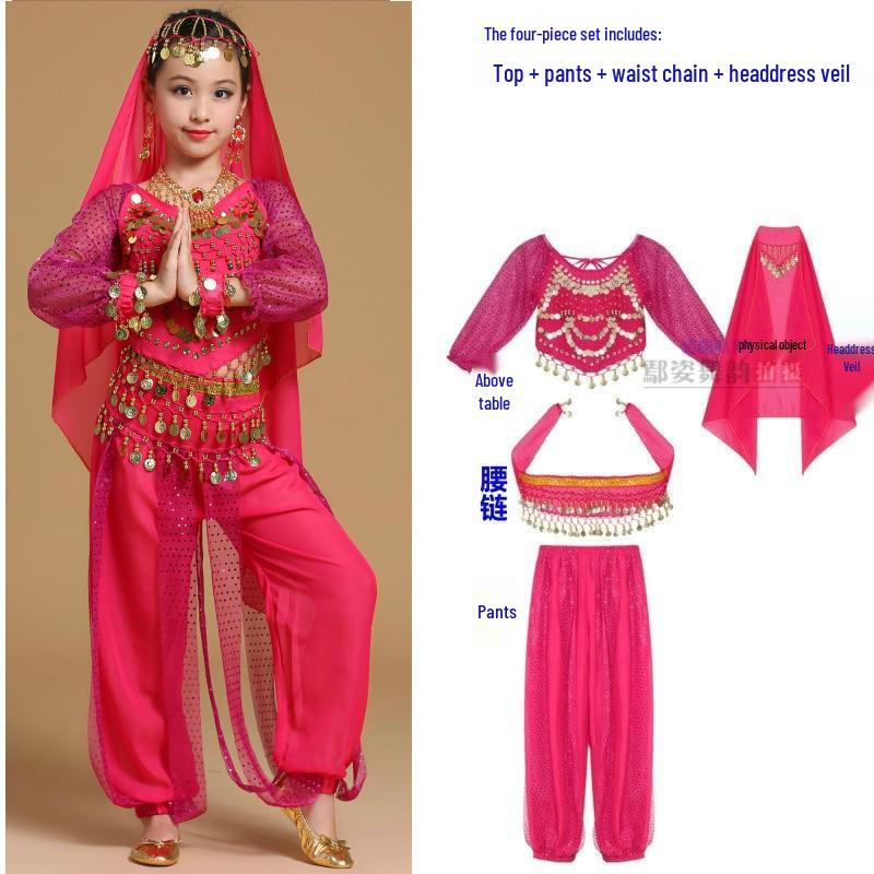 Children's Xinjiang Ethnic Dance Costume for Girls - Toddler Belly Dance Performance Outfit