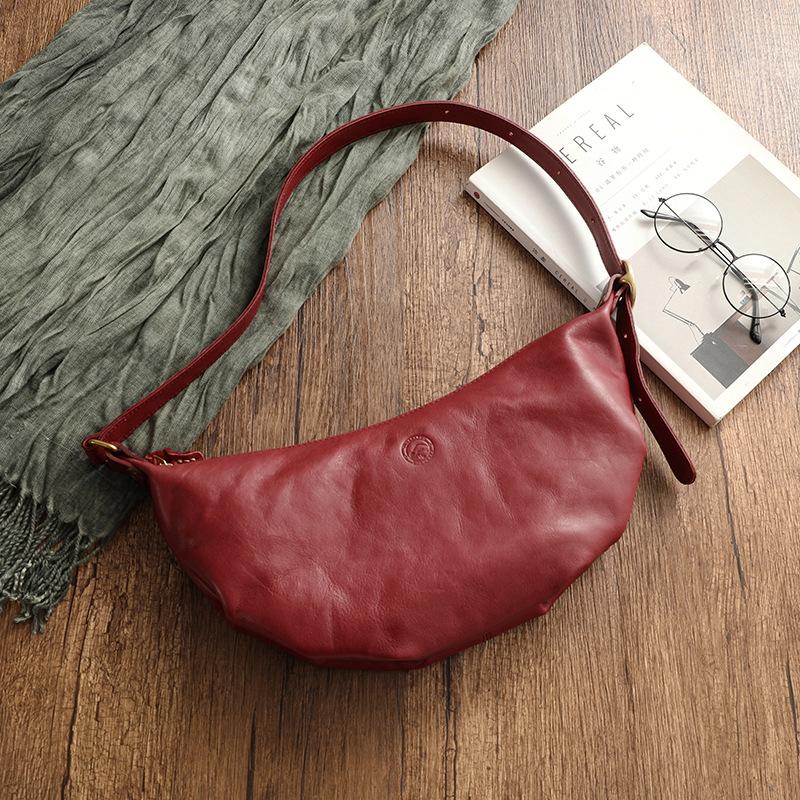 Johnature Handmade Genuine Leather Cow Horn Bag Texture Commuting Soft Cowhide Solid Color Women's Shoulder Bag