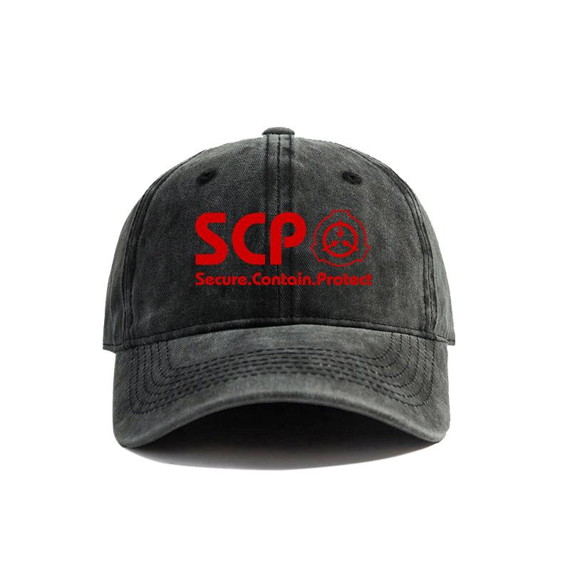 SCP Foundation Bezpečně Udržovat Chránit Baseballová Čepice Opotřebované Klobouky Čepice Unisex Retro Venkovní Letní Nastavitelná SCP Čepice MZ-153