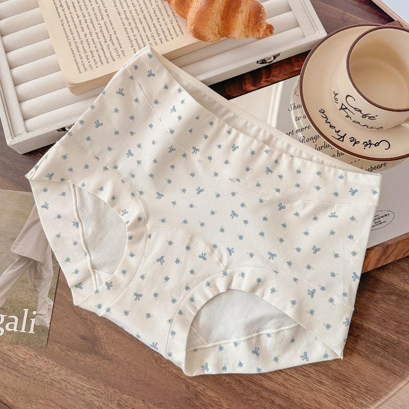 

Antibacterial Pure Cotton Extended Gusset Womens Underwear Summer Thin Sweet Triangle Panties XXXL бежевий