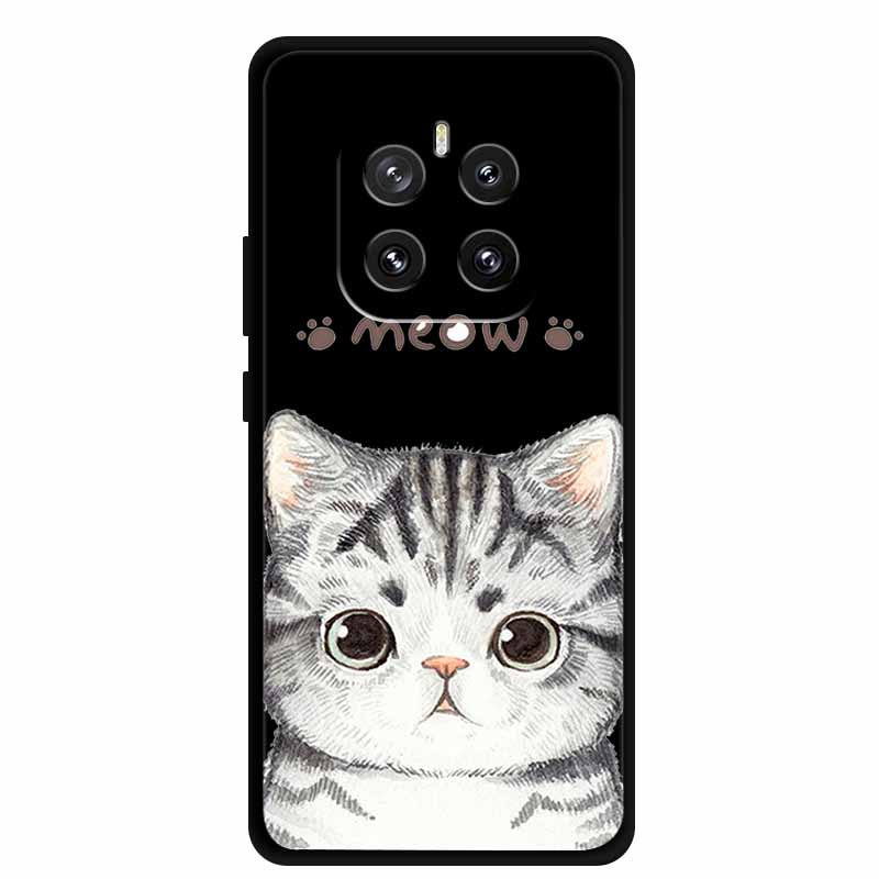 For Honor GT Pro 5G Phone Case Lovely Cartoon Cat Black Silicone Soft Back Cover For Honor GT Pro Case G T Pro Coque 6.78" Shell