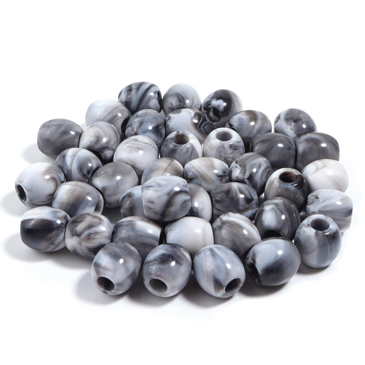 

40pcs/lot Double Color Barrel Shape Acrylic Beads Big Hole Loose Spacer Beads For Diy Bracelet Necklace Jewelry Making Supplies черный белый