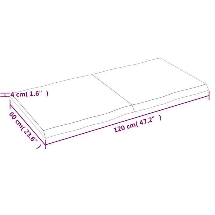 VidaXL Dessus de table bois chêne massif traité bordure assortie 363960