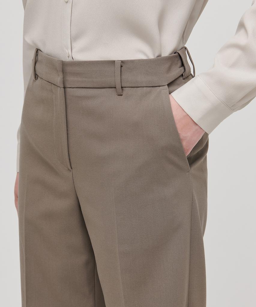 MUSINSA STANDARD WOMAN Women'S Lightweight Straight Hidden Banding Slacks [Dusty Beige]