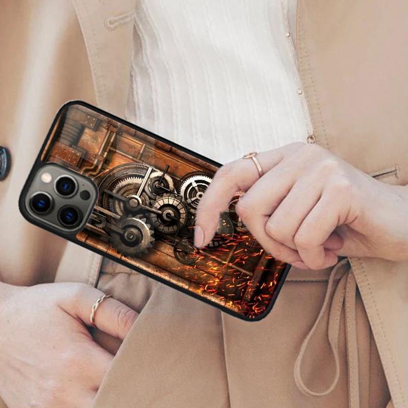 Steampunk Gears Levers Engine Magnetic Phone Case For APPLE iPhone 17 Air 16 14 13 12 Pro Max 15 Plus Wireless MagSafe Cover