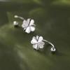 925 Sterling Silver Four-Leaf Clover Stud Earrings 2024 - Sleep-Friendly Ear Jewelry for Women.