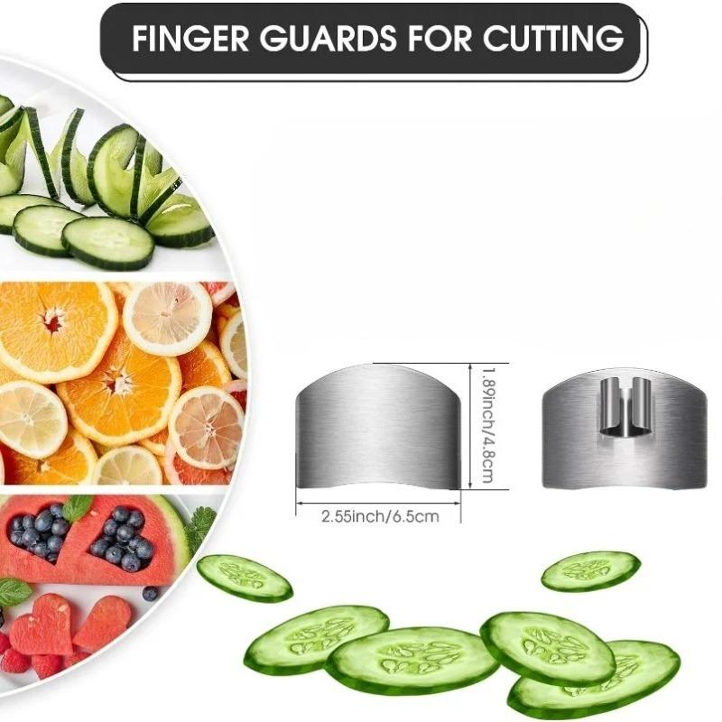 10Pcs Stainless Steel Finger Guard Cutting Shiel Adjustable Vegetable Cutting Thumb Guard Finger Protector Tools Kitchen Gadget