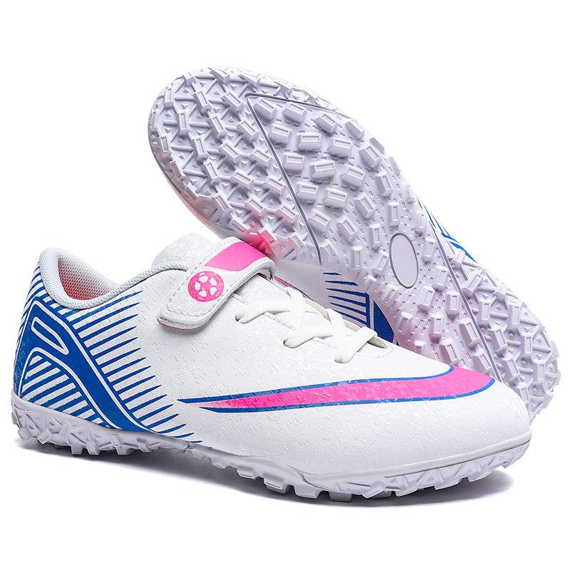 Children's Football Shoes Broken Nails Boys and Girls Anti-skid Training Shoes Velcro Short Nails Artificial Grass Nails