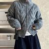 Autumn and Winter Loose Soft Waxy Maillard Short Turtleneck Zipper Sweater Cardigan Women's Twist Knitted Women's Jacket
