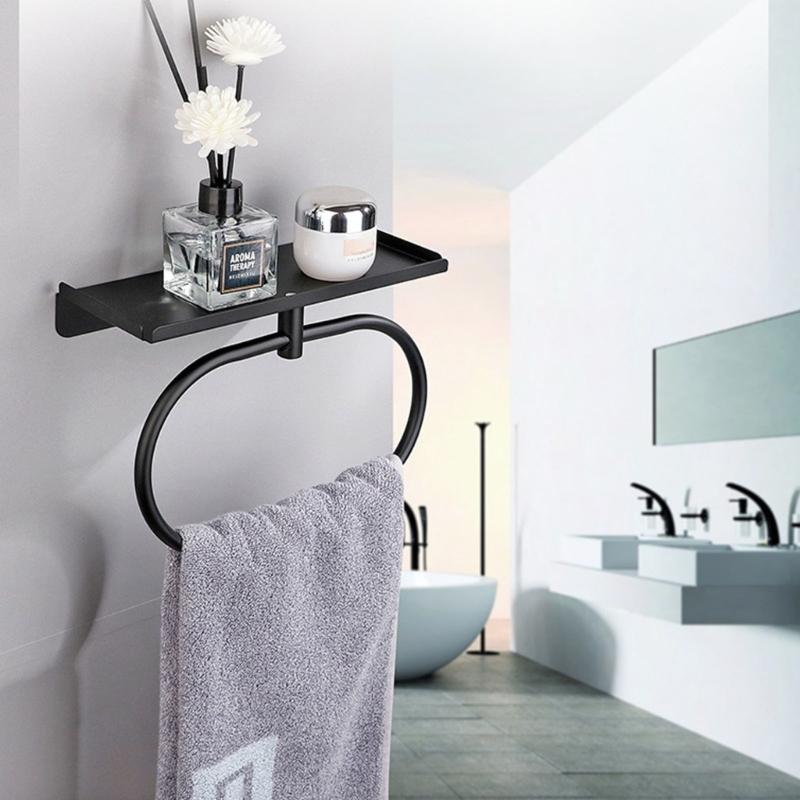 Modern Towel Rings Bathroom Storage Solution Sturdy Stainless Steel Construction Fit Various Wall Types Daily Use