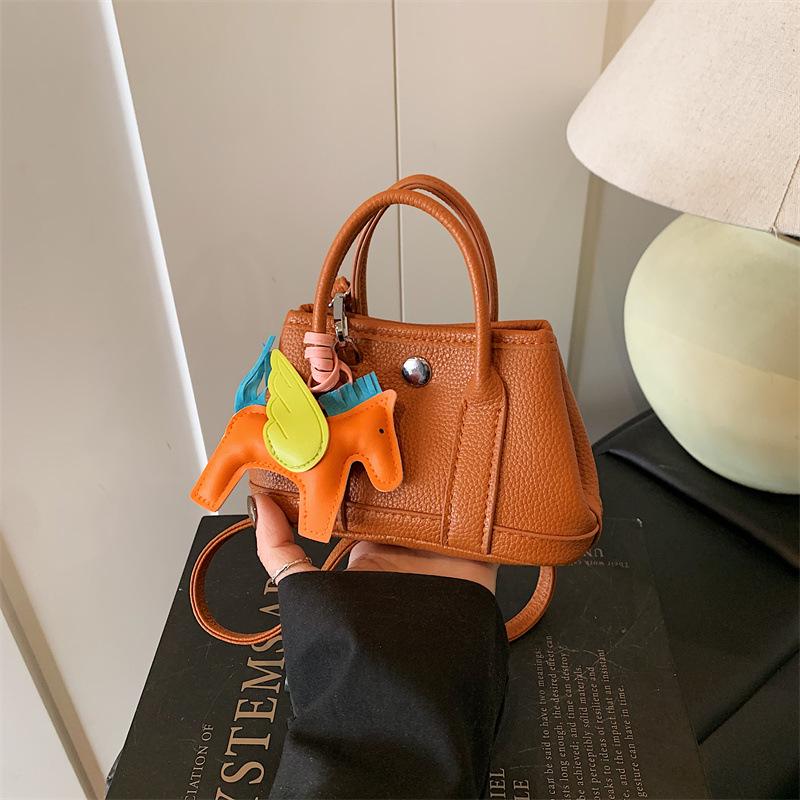 Girls' Mini Crossbody Tote Bag - Solid Color Handbag & Coin Purse for Outings