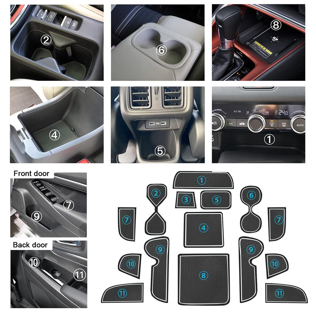 2021 New Honda Vezel 2nd Generation RV Series Dedicated Interior Rubber Mat Console Mat Door Pocket Mat Interior Parts Mat Parts Accessories Design