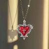 Gothic Heart Shape Necklace With Cross Pendant For Men Women In Vintage Style