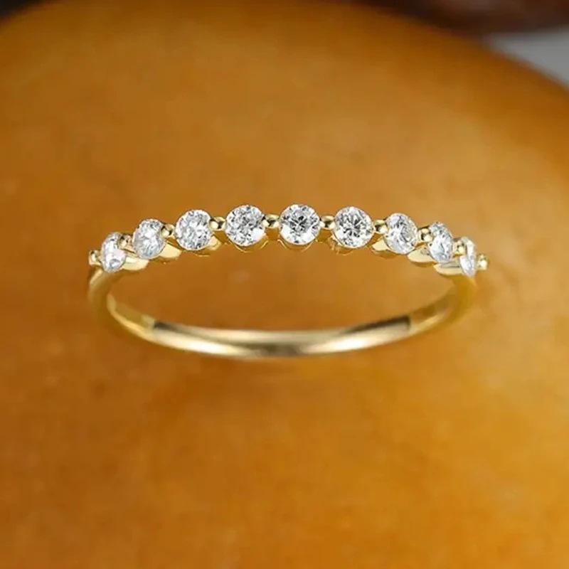Trendy diamond ring, classic minimalist trendy fashion ring, Korean style stylish tail ring