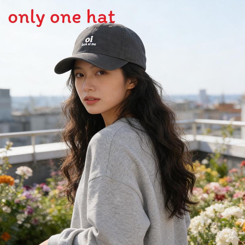 Cotton Baseball Cap With Embroidered Letters For Casual Sun Protection And Sunshade