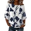 Xiyin's New Summer T-shirt Women's D-printed Retro Round Neck Loose Seven-quarter Sleeve T-shirt Top