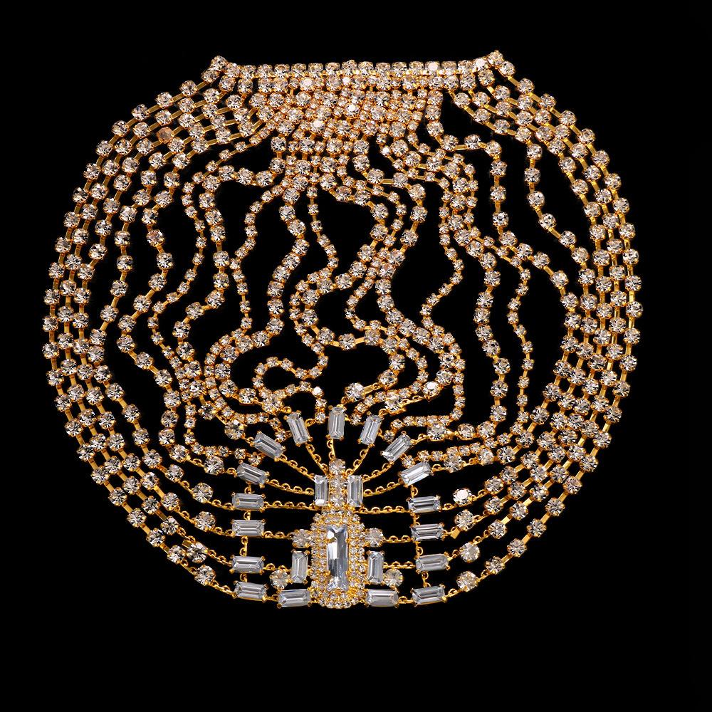 Mesh Rhinestone Hair Net, Night Club Party Sexy Hair Accessories Headgear Women'S Hair Chain