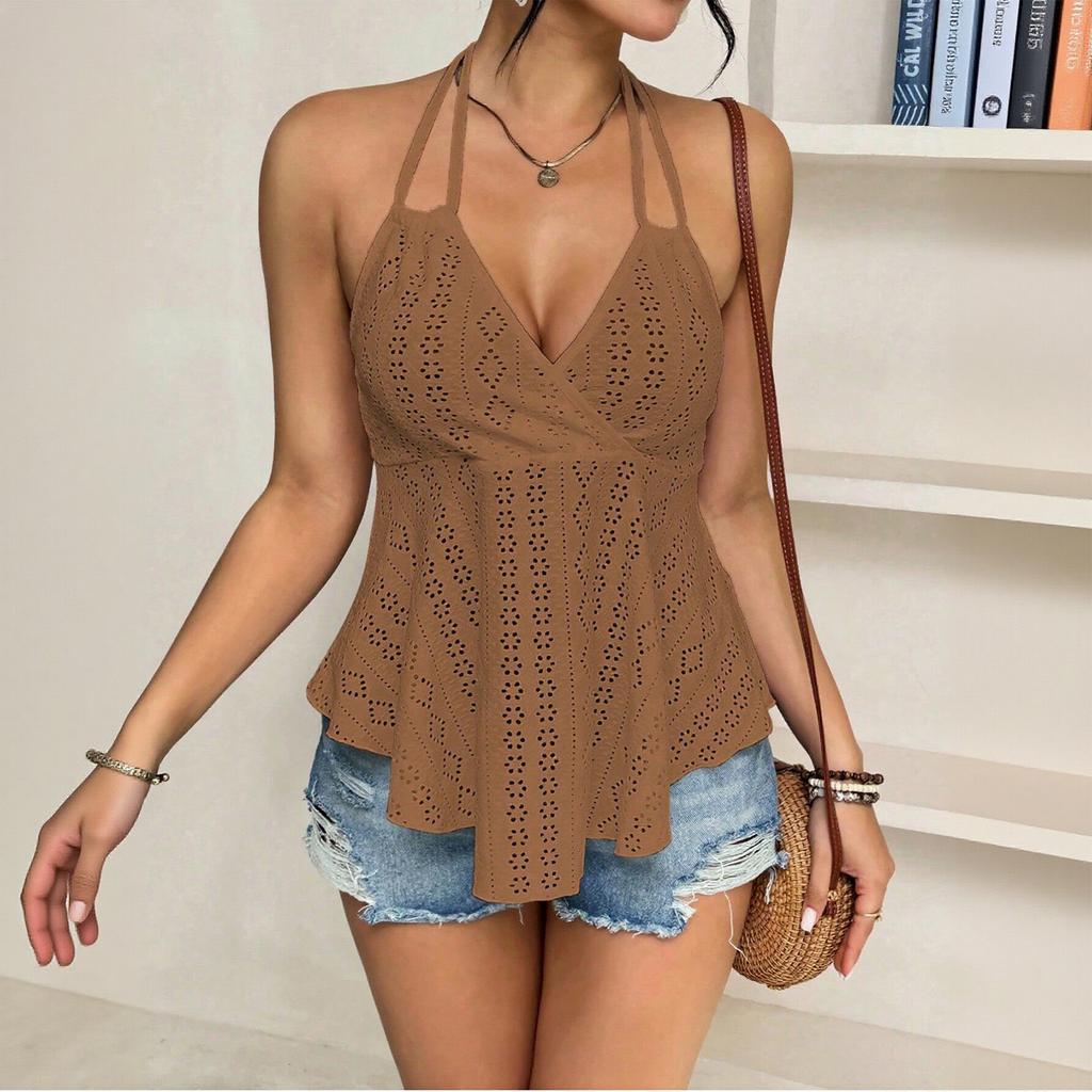 Women's Casual Hanging  Hollow Strap Vest Top