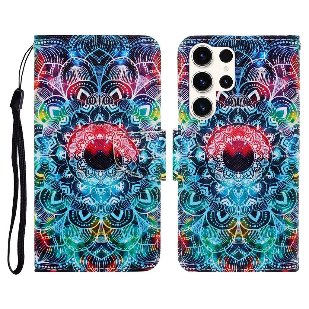 For Samsung Galaxy S25 Ultra Case Pattern Printing Protective Leather Folio Phone Cover