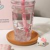 Sanrio Anime Hello Kitty Straw Plastic Water Cup Large Capacity Portable Pc High Temperature Resistant Cup Student Cup Girl Gift