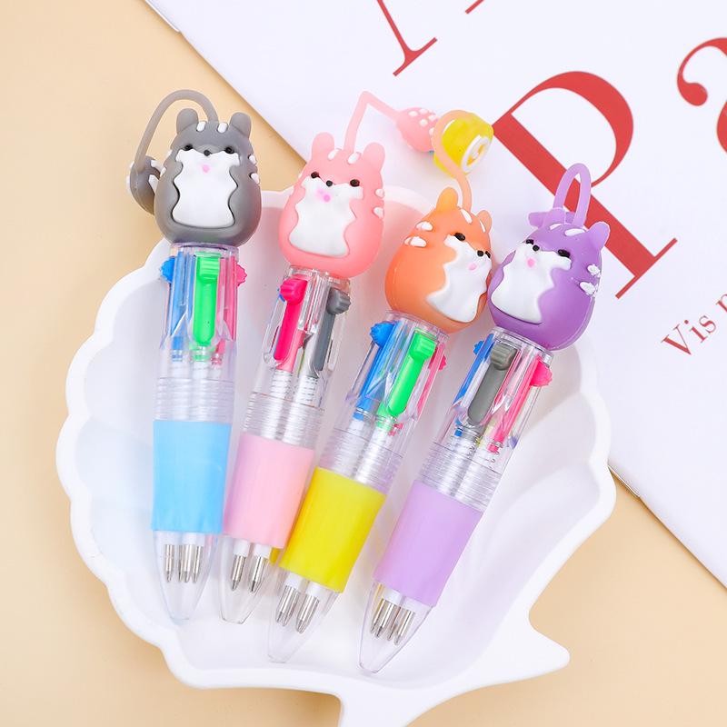 Entzückender Tierkopf Mini-Kugelschreiber in vier Farben - Schülergeschenk Schreibwaren.