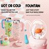 New Double Drinking Lid Whale Fountain Tumbler Widened Handle Leak Proof Whale Cup 710ml Whale Spray Sippy Cup