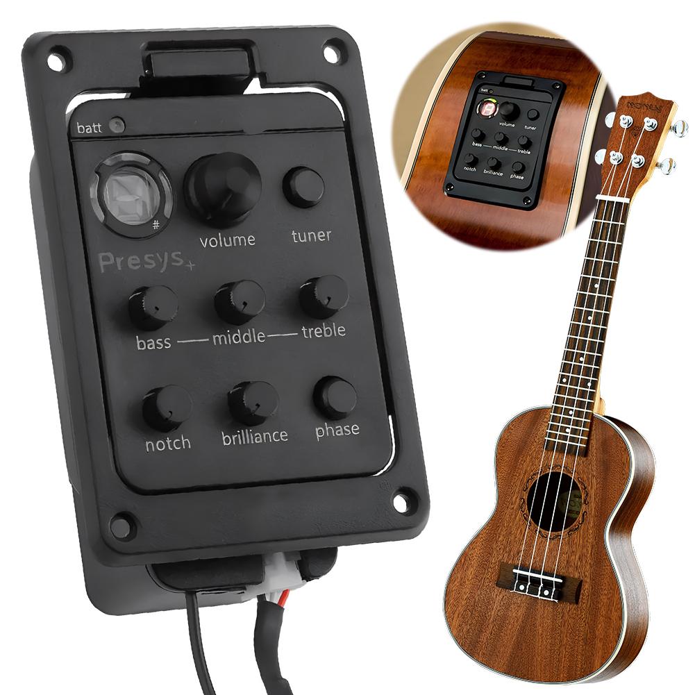 201 Piezo Tonabnehmer Akustikgitarre Vorverstärker 4-Band Akustikgitarre Tonabnehmer Vorverstärker EQ Tuner Onboard Vorverstärker für Fishman Presys+