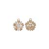 Romantic Heart Lock Pendant Charms, Golden Plated Copper Inlaid Heart Zirconia Findings for Handmade Jewelry Accessories