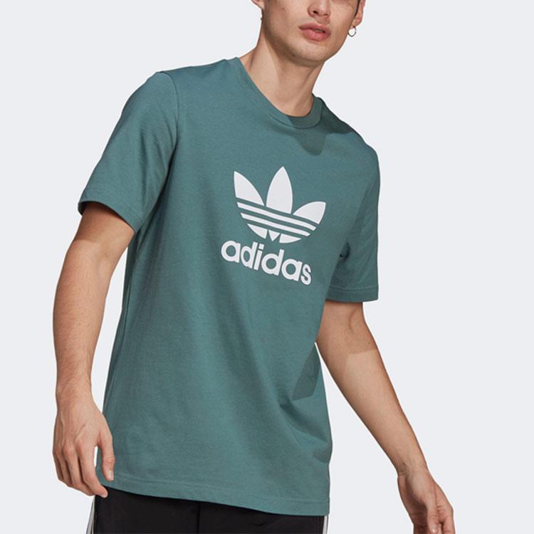 Adidas Tricou cu mânecă scurtă, cu gât rotund, sport, Originals Trefoil, pentru bărbați, verde, GN3483