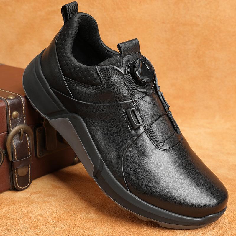 

Новый Бизнес Черный Модный Трендовый Кожаный Зимний Британский Стиль Мужские На Низком Каблуке Повседневный Стиль Кожаные Туфли 44