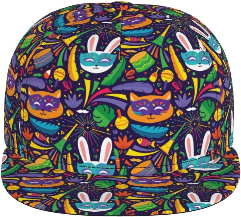 Mardi Gras Carnival Baseball Cap for Men Women Adjustable Trucker Hat Snapback Sun Dad Cap Lightweight Unisex for Summer Spor