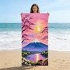 Cherry Blossoms At Mount Fuji Beach Towel Quick-Drying Towel For Beach Pool Sport Yoga Gym Home Towel Gift for Friends Sand Free