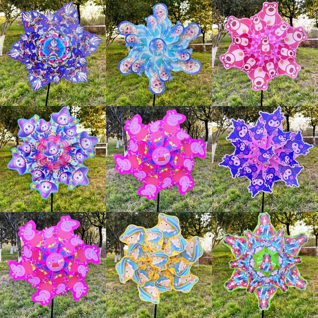 Kolorowy wiatraczek anime - dekoracja zewnętrzna do malowniczych miejsc - bestsellerowa ręczna zabawka wiatraczek