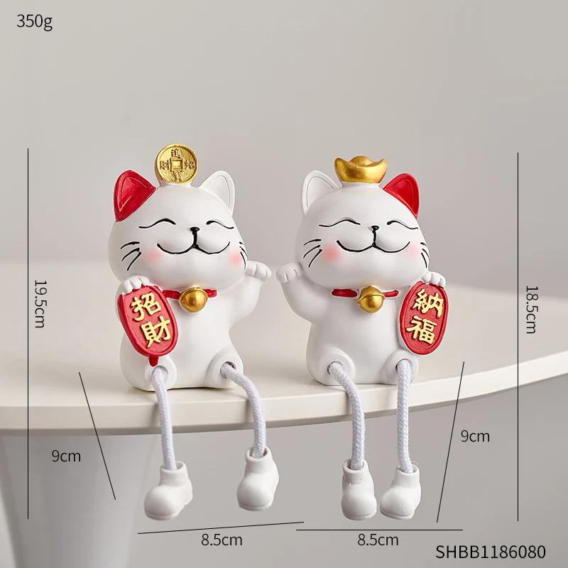 

Эстетические аксессуары для украшения дома Подвесные ножки Статуэтки кошек на удачу Гостиная Крыльцо Декор для тумбы под телевизор Милое украшение для кошки