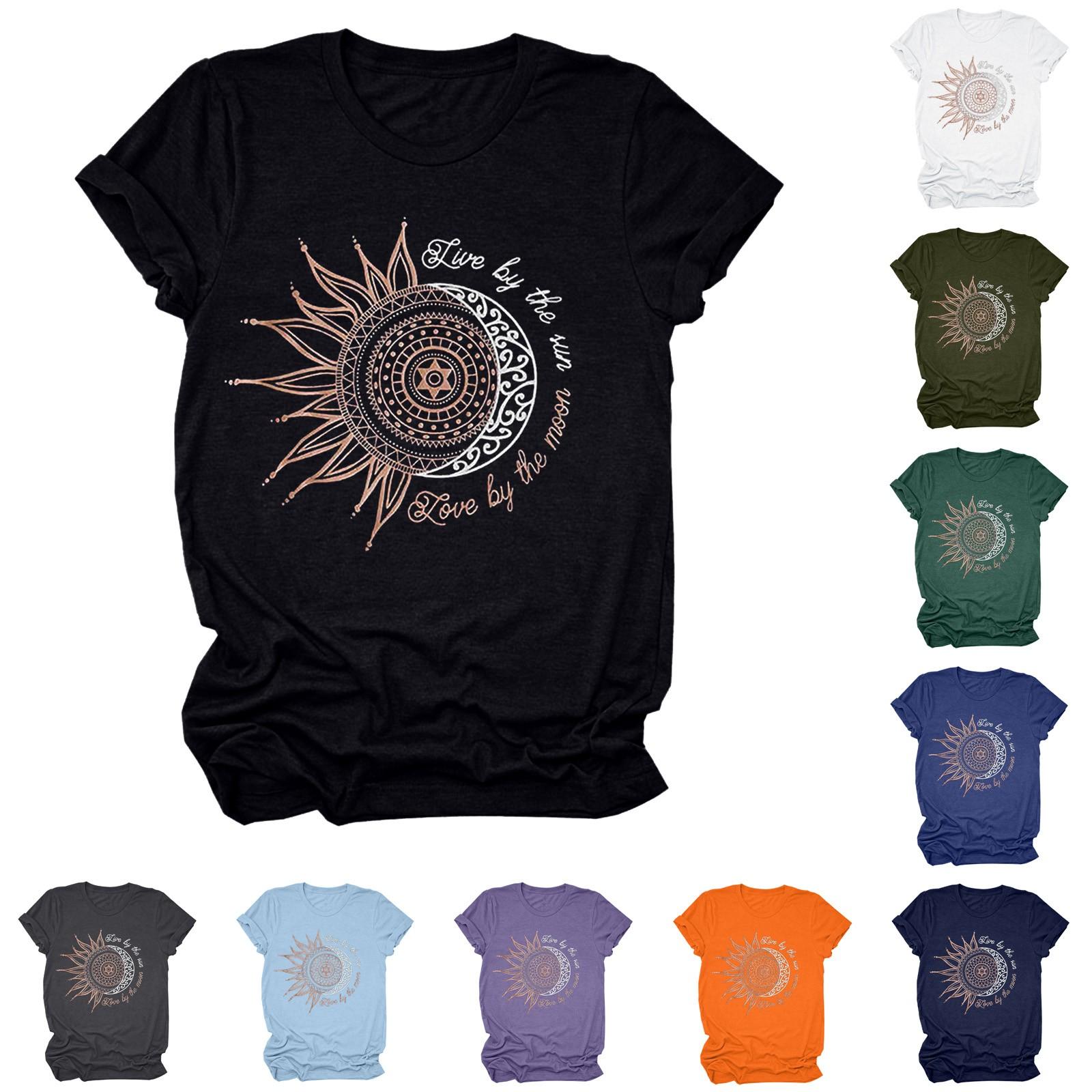 

Женская мода, повседневная летняя блузка с круглым вырезом и коротким рукавом с принтом 2022 г.