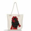 Multifunctional Coffee-colored Girl Printed Thick Rope Shoulder Beach Bag Casual Large Capacity Handbag 0107