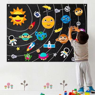 Cross-border Starry Sky Felt Learning Board Infant 2 Training Early Education Board Wall Sticker