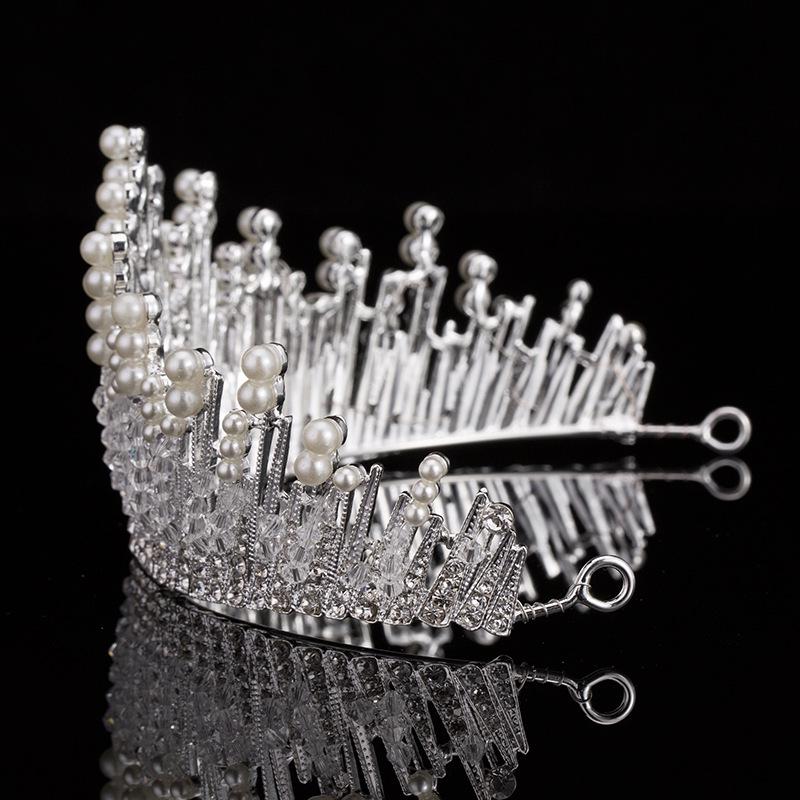 Pearl Alloy Bridal Crown Hairpiece - Elegant Wedding Accessory