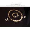 New Gold Cuban Alloy Bracelet Earrings Necklace Ring Four-piece Wholesale Explosive Jewelry Set Women
