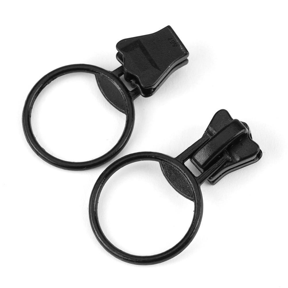 20PCS White & Black Zip Pull Loop Size #5 Circle Ring Fastener Fastener Zipper Sliders Sewing Bags чёрный