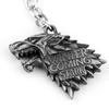 Serie TV Lupo Stark Trono portachiavi Inverno Sta Arrivando Collana con Ciondolo Vintage Logo 3D Famiglia Stark Gioielli Souvenir Regalo