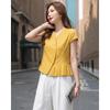 TERRE BLEUE Women's Summer V-Neck Shirt & Wide-Leg Pants Set