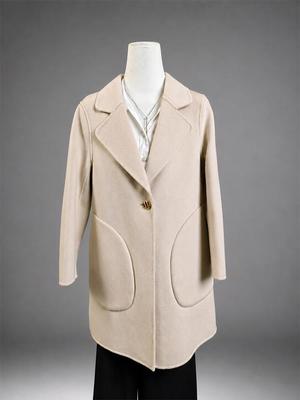 2026 Autumn/Winter Women's Petite Double-Sided Cashmere Lapel Coat - Short Solid Color Woolen