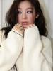MEENDERI Turtleneck Stitch Knit Top - Ivory