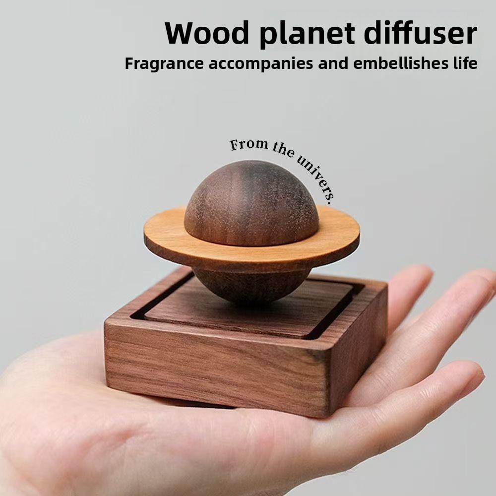 Black Walnut Small Planet Creative Diffuser Indoor Car Ornament Diffuser Handmade Wood Essential Oil Diffuser