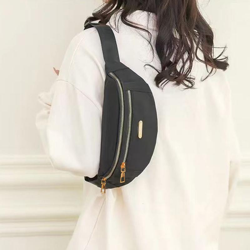 Men's and Women's Casual Waist Bag, Crossbody Bag, Durable and Versatile Frt-Clasp Shoulder Bag